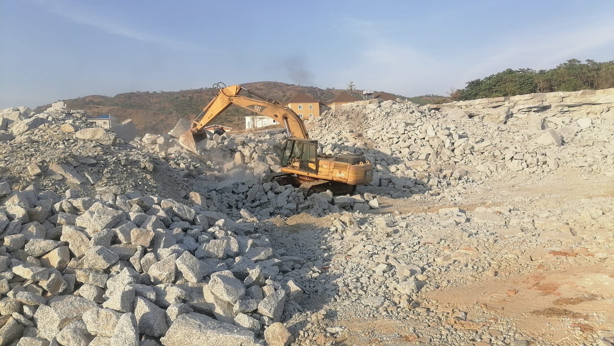 CAT excavator at a quarry